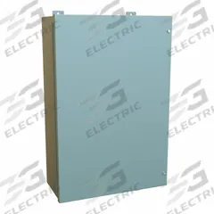 HAMMOND Enclosure: Steel, 30 in x 20 in x 9 in, NEMA 12, w/Panel, Solid Cover, Hinged (MPN 1418JF9). Key specifications — Brand: HAMMOND; Closure Method: Screws; Knockouts: Not Included.