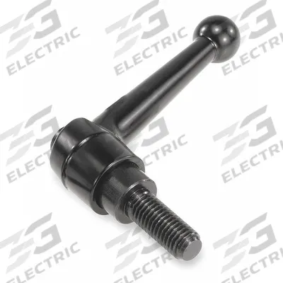 KIPP Adjustable Handle: Zinc w/ Steel Thread, M12x1.75 - Ball-Style Adjustable Handles with Threaded Stud