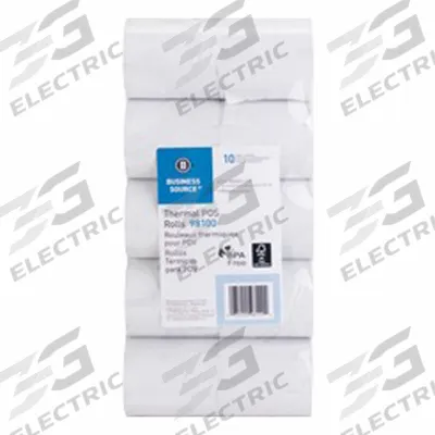 BUSINESS SOURCE Paper Roll: 3 1/8 in Wd, 230 ft Lg, White - Thermal Adding Machine & Point-of-Sale Paper Rolls