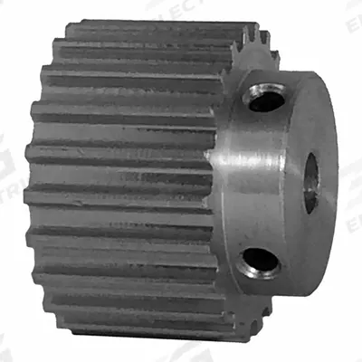 Dayton Timing Pulley: Curvilinear, Fixed, For 15 mm Belt Wd, 22 Teeth, 5 mm Pitch - HTD Section Fixed-Bore Timing Pulleys with Hub