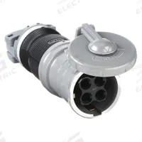 HUBBELL Pin and Sleeve Connector: Gray, 250V DC/600V AC, Three Phase, 100 A, 4 Pole, 5 Wire (MPN HBL5100CS1W). Key specifications — Brand: HUBBELL.