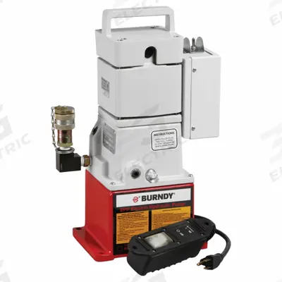 BURNDY Hydraulic Pump: 10,000 psi Max. Op Pressure, 18 cu in/min Displacement @ 10,000 psi - Corded Lightweight Electric Hydraulic Pump Units