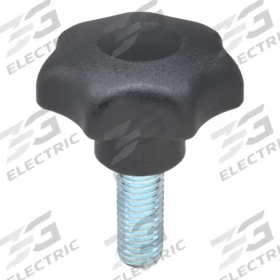 KIPP Hand Knob: 7 Point, Plastic w/ Steel Thread, M12 Thread, 35 mm Thread Lg - 7-Arm Knobs with Threaded Stud