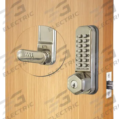 CODELOCKS Mechanical Push Button Lockset: Stainless Steel (MPN CL250K-SS) - Mechanical Keyless Access Locksets
