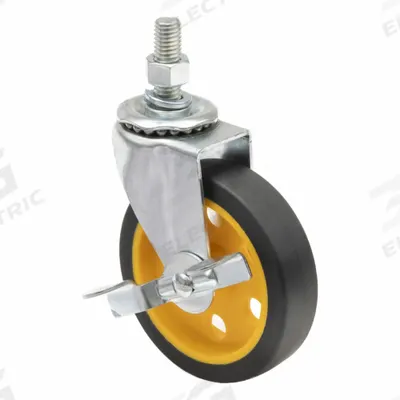 ROCK N ROLLER Swivel Caster: 350 lb Load Capacity, Aluminum/Rubber/Steel - Hand Truck Wheels, Bearings, Brakes & Axles
