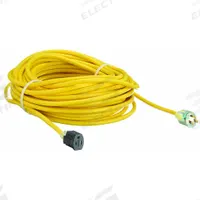 APPROVED VENDOR Extension Cord: Outdoor Use, 90 ft Lg, Outlet, 5-15P, 12/3, SJTOW, Yellow, 125V AC (MPN 4FZY9). Key specifications — Brand: APPROVED VENDOR; Temperature Rating: -58° to 194°F; NEMA Plug Configuration: 5-15P.