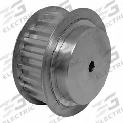DAYTON Timing Pulley: Trapezoidal, Plain, For T10 Timing Belt Section, For 25 mm Belt Wd, 24 Teeth (MPN 40T10/24-2). Key specifications — Brand: DAYTON; Tooth Profile: Trapezoidal; Finish: Plain.