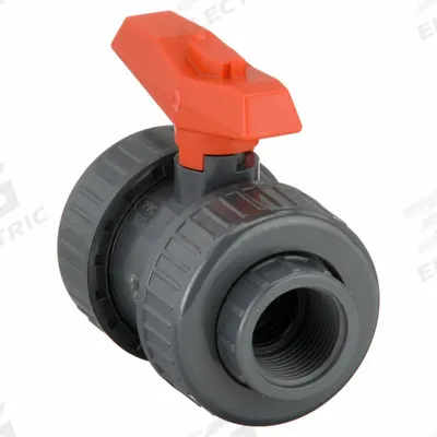 GF PIPING SYSTEMS Manual Two-Way Ball Valve: 3/4 in, PVC, Straight, FNPT x FNPT - PVC Ball Valves