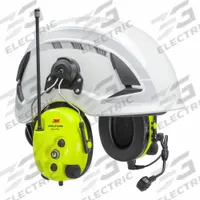 3M PELTOR LiteCom Plus Headset MT73H7P3E4610NA: Hard Hat-Mounted Earmuff, 25 dB NRR, Listen/Talk. Key specifications — Cup Color: Yellow; Intrinsically Safe: No; Connection Type: Integrated Analog Two-Way Radio; Compatible with Series: Slotted Front-Brim Hard Hats; Two-Way Radio Communication Type - MERCH: Listen and Talk; Includes: Battery ACK081; Brand: 3M PELTOR; Compatible Hard Hats: Slotted Front-Brim Hard Hats.