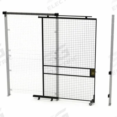 HUSKY RACK & WIRE Tunnel Slide Door: 8 ft H x 5 ft W x 1 3/4 in D, Black - Husky Rack & Wire Quick-Assemble Woven-Wire Partition Components