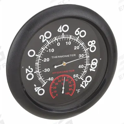 APPROVED VENDOR Analog Thermometer/Hygrometer: 0%to 100% Humidity Range, Wall - Wall Mount Dial Temperature & Humidity Gauges