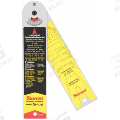 STARRETT Manual-Reading Miter Protractor: 12 in Blade Lg, -180°to 180°, 1° Graduations - Manual-Reading Miter Protractors