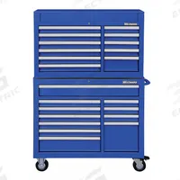 WESTWARD Tool Chest and Cabinet Combination: 22 Drawers, Heavy Duty, Keyed, Blue / Powder Coated (MPN 7CY35). Key specifications — attr1116680: Blue; attr1116684: Ball Bearing; attr1116690: WESTWARD; attr1116659: Keyed; attr1116661: Top Chest 41-1/2 in W x 18-5/8 in D x 26-7/8 in H.