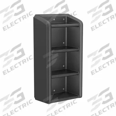 CORTECH Shelving Unit: Black, 49 in Overall Ht, 25 in Overall Wd, 14 in Overall Dp - Wall-Mounted Shelves