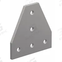 Tee Flat Plate: T Flat Plate, 25 Series, 4 mm x 75 mm x 75 mm, For 6 1/2 mm Slot Wd, 5 Holes, Silver (MPN 25-4140). Key specifications — Material: Aluminum; Brand: 80/20; Finish: Anodized.