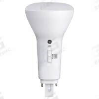 GE LAMPS LED Bulb Plug In: Type A, 2-Pin (G24d), R25, LED, 2700K/3000K/3500K/4000K, 10.5 W Watt (MPN LED11G24d-V/8SC-4PK). Key specifications — Brand: GE LAMPS; Bulb Designation: LED11G24D-V/8SC; Dimmable: No; Color Temperature: 2700K.
