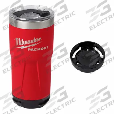 MILWAUKEE Tumbler and Lock Mount: 20 oz Capacity, Red, Metal, 3/4 in_3 1/2 in Overall Ht - Plastic Water Bottles