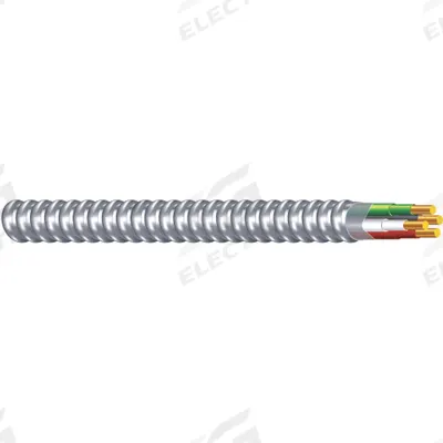 SOUTHWIRE Metal Clad Armored Cable: 14 AWG, 3 Conductors, Copper, 250 ft, Aluminum - Standard Metal-Clad Cables