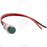 DAYTON Raised Panel Light: 12 mm Panel Mounting Hole Dia, LED, Raised Head (MPN 22NY50). Key specifications — Brand: DAYTON; Electrical Connection: 6 in Wire Leads.
