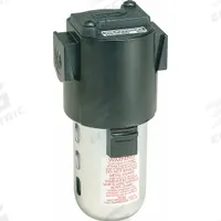 WILKERSON Compressed Air Filter: 1/4 in NPT, 37 cfm, 150 psi Max Op Pressure, 125°F Max Op Temp (MPN M16-02-X00). Key specifications — attr241482: No; attr110918: Yes; attr110926: Polycarbonate; attr110904: WILKERSON.