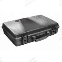 PELICAN Protective Case: 11 3/8 in x 17 3/4 in x 4 1/8 in Inside, No Foam, Black, Stationary (MPN 1490NF). Key specifications — Closure Type: Double Safety Locking with Keys; Material: Plastic; Brand: PELICAN; Includes Foam Insert: Foam Insert Not Included.
