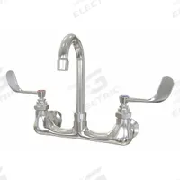 SANI-LAV Gooseneck Service Sink Faucet: Wall, Centerset, Cast Brass, Chrome, 2 gpm Flow Rate (MPN 206). Key specifications — Color/Finish: Chrome; Includes: Faucet Mounting Kits.