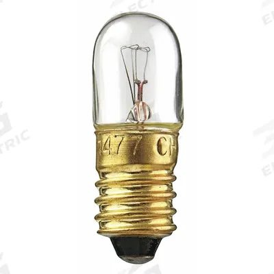APPROVED VENDOR Incandescent Bulb: Incandescent, Miniature Screw (E10), (T) Tubular, T3 - Mini Screw Base (E10) Miniature Lamps