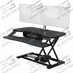 VERSADESK Standing Desk: Electronic, Black, Wood, 40 in Overall Wd, 24 in Overall Dp (MPN VDPPE4024-BB). Key specifications — Desktop Material: Wood; Brand: VERSADESK; Desktop Color: Black.