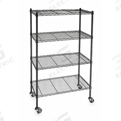 APPROVED VENDOR Wire Shelving Unit: 36 in x 18 in x 68 in, Dry, Split Sleeve, 4 Shelves - Mobile Wire Shelving for Dry Use