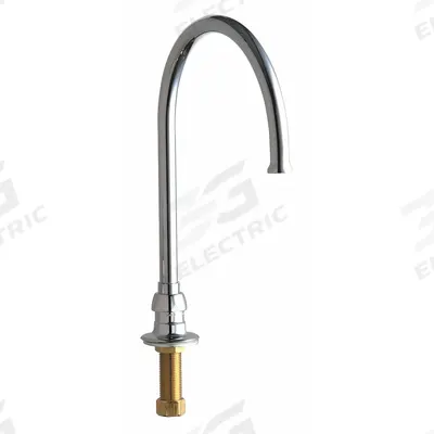 CHICAGO FAUCETS Spout: Spout, Gooseneck, Swivel Spout, Brass, Polished Chrome - Gooseneck Faucet Spouts