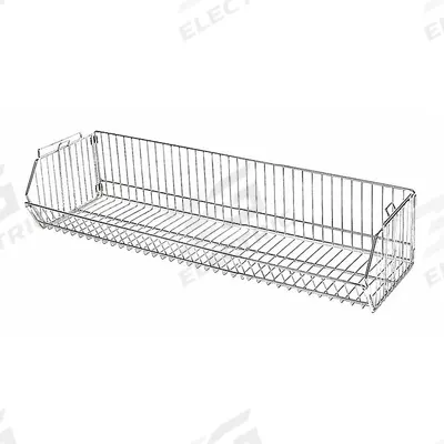 APPROVED VENDOR Stacking Basket: 36 in x 20 in x 12 in, 150 lb Load Capacity, Steel, Chrome - Baskets for Wire Shelving