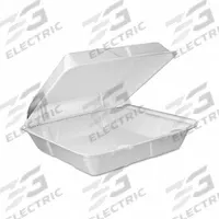 DART Disposable Carry-Out Food Container: White, Hinged Lid Container Container, Foam, 200 PK (MPN 90HTPF1VR). Key specifications — attr553565: Foam; attr553567: No; attr553572: Square; attr553556: DART.