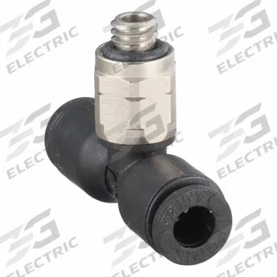 LEGRIS Push-Fit Tee Fitting: 5/32 in OD x 5/32 in OD Size, Tube x Tube x MUNF - Nylon & Nickel-Plated Brass Tube Fittings