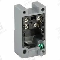 EATON Limit Switch Receptacle: EN50041 Body, 2 Mounting Holes, 1NO/1NC, Metallic (MPN E50RA). Key specifications — attr1019579: Screw Terminal; attr1018601: E50; attr1018605: 1/2"-14; attr211338: EATON; attr1027426: NPT; attr1038844: Metallic.