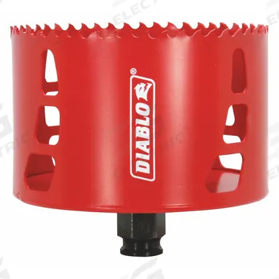 DIABLO Hole Saw: 4 in Saw Dia., 4 Teeth per Inch, 2 3/8 in Max. Cutting Dp - Multi-Material-Cutting Hole Saws without Arbor