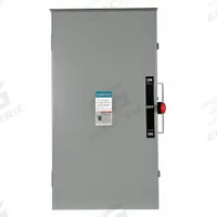 SIEMENS Safety Switch: Non-Fusible, 200 A, Three Phase, 600V AC, Galvanized Steel, Indoor/Outdoor (MPN DTNF364R). Key specifications — attr867131: SIEMENS.