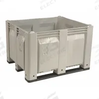 DECADE PRODUCTS Bulk Container: 25.4 cu ft, 48 in x 40 in x 31 in, Lid Not Included, 4-Way Entry (MPN M011000-104). Key specifications — Brand: DECADE PRODUCTS; Stackable: Stacking Capable; Shape: Rectangular; Runner Location: Long Side; Fork Entry: 4-Way Entry; Container Wall Type: Vented; Mobility: Stationary; Fork Pockets: Fork Pockets Included.