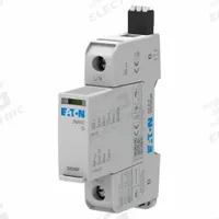 EATON Surge Protection Device: Single Phase, 240V AC, 1 Poles, 1 Wire + Ground Wires, L-G/L-N/N-G (MPN AGDN24010R). Key specifications — Voltage: 240V AC; Number of Wires: 1 Wire + Ground; Modes of Protection: N-G; Max. Continuing Operating Voltage: 240 V AC; Voltage Protection Rating: 1500V (L-G); Short Circuit Current Rating: 150 kA; Filtering: No; Includes: Alarm Contacts.