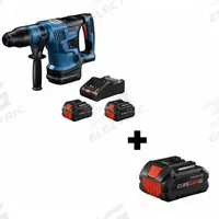 BOSCH Cordless Rotary Hammer: D-Handle, 18V DC, SDS-Max, 4 in max, 8.0 Ah, 5.2 ft-lb, 2,900 bpm (MPN GBH18V-36CK24 + GBA18V80). Key specifications — attr113858: 18V DC; attr113796: BOSCH; attr113808: 2,900 bpm; attr113838: Hammer Only; attr113809: Yes; attr113815: (1) 18V Connected-Ready Turbo Charger.