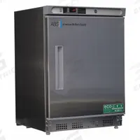 AMERICAN BIOTECH SUPPLY Freezer: Undercounter, 4.2 cu ft, -25°C to -15°C, Manual Defrost Method (MPN ABT-HC-UCBI-0420SS). Key specifications — Defrost Method: Manual; Brand: AMERICAN BIOTECH SUPPLY; Door Hinge: Right.