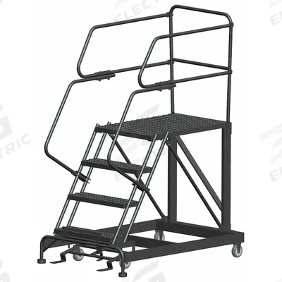 BALLYMORE Mobile Work Platform: 3.3 ft Platform Ht - Max, 36 in x 36 in, Steel - Manual-Lock Rolling Single-Access Platforms