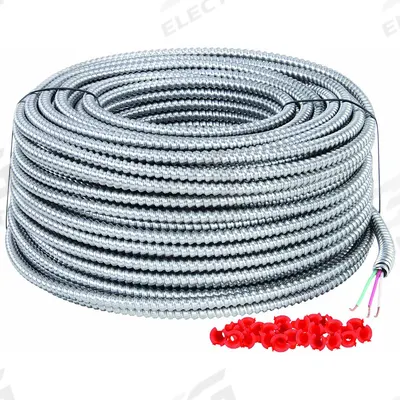 SOUTHWIRE Metal Clad Armored Cable: 12 AWG, 2 Conductors, Copper, 250 ft, Aluminum - Standard Metal-Clad Cables