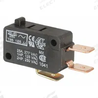HONEYWELL Miniature Snap Action Switch: Plunger Actuator, 1NO/1NC, Quick Connect (MPN V7-1Z19E9). Key specifications — AC Contact Rating: 25 A @ 125 V; Electrical Connection: Quick Connect; Series: V7; Brand: HONEYWELL.
