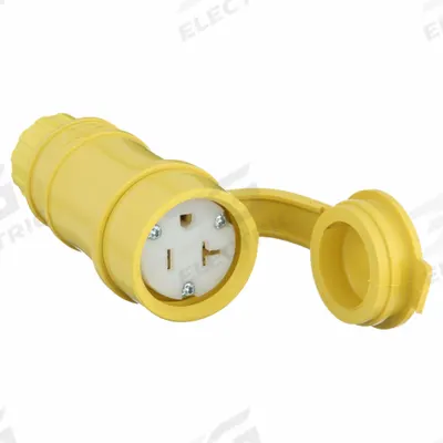 HUBBELL Straight Blade Connector: 5-20R, 125V AC, 20 A, 2 Pole, 3 Wire, Yellow (MPN HBL15W33) - General Purpose Connectors