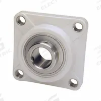 IPTCI BEARINGS 4 Bolt Flange Bearing: Radial Ball, 1 1/8 in Bore, PBT Plastic, Set Screws, Ball (MPN SUCTF206-18 IP69K). Key specifications — Bore Type: Cylindrical; Brand: IPTCI BEARINGS; Housing Material: PBT Plastic; Lubricant Material: H-1 Grease; Mounting Bolt Size: 3/8 in; Split Housing: Not Split; System of Measurement: Inch.