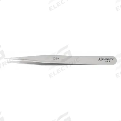 EXCELTA Tweezers: Stainless Steel, Point, Straight Tip - General Purpose Tweezers