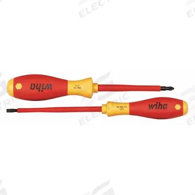 WIHA Insulated Screwdriver Set: 1-10 Pieces, 2 Pieces, Phillips/Slotted Tip - Insulated Screwdriver Sets