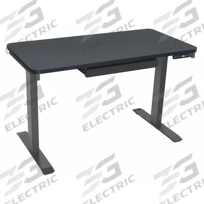 MOTIONWISE Electric Sit-Stand Desk: Black, Medium Density Fiberboard, 48 in Overall Wd - Electric Adjustable-Height Desks
