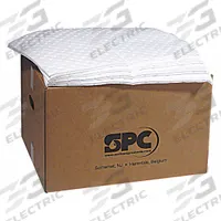 BRADY SPC ABSORBENTS Sorbent Pad: 19 oz Volume Absorbed Per Pad, Polypropylene, White, Box, 200 PK (MPN SXT200). Key specifications — Brand: BRADY SPC ABSORBENTS; Material: Polypropylene.