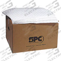 BRADY SPC ABSORBENTS Sorbent Pad: 19 oz Volume Absorbed Per Pad, Polypropylene, White, Box, 200 PK (MPN SXT200). Key specifications — Brand: BRADY SPC ABSORBENTS; Material: Polypropylene.